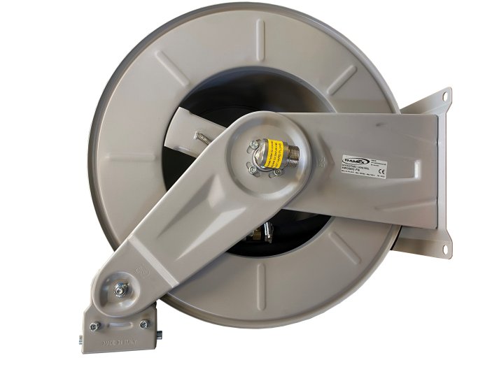 Enrouleur de tuyau gris       avec rappel par ress