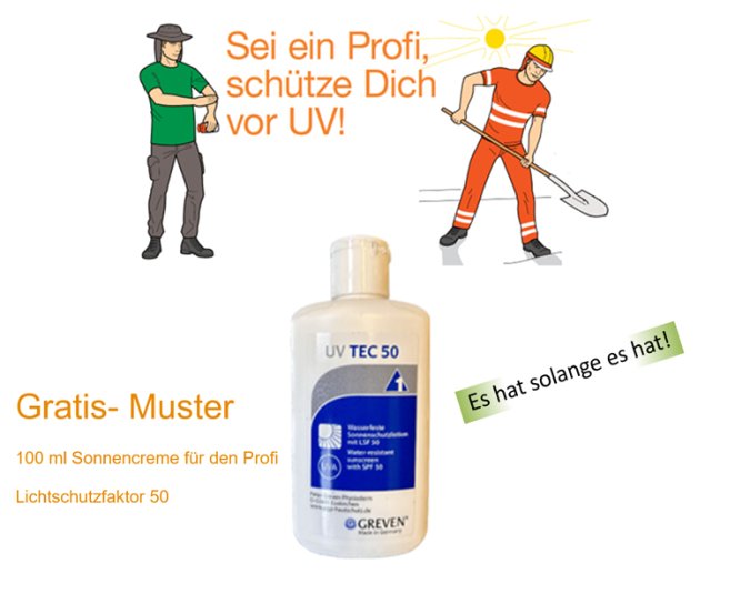 Gratis-Muster Sonnencreme für Profi - Lichtschutzf